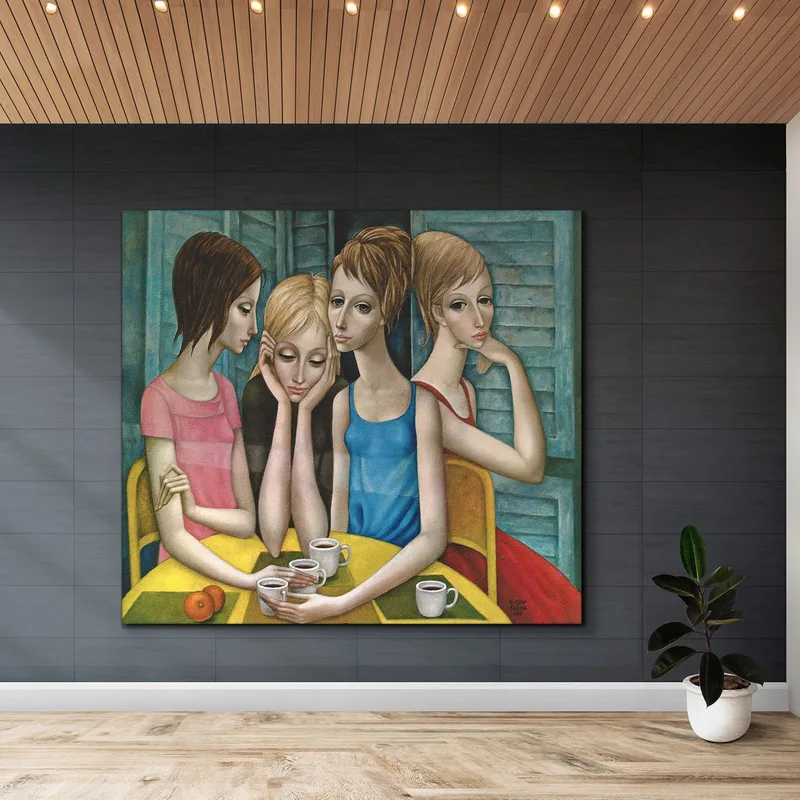La Litografía De La Pausa Del Café Margaret Keane