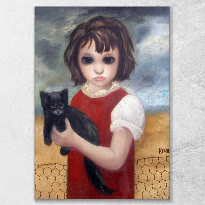 Con El Gato Negro Margaret Keane