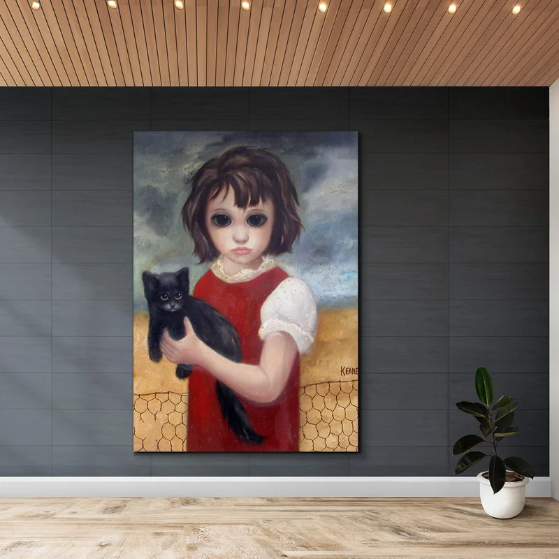 Con El Gato Negro Margaret Keane