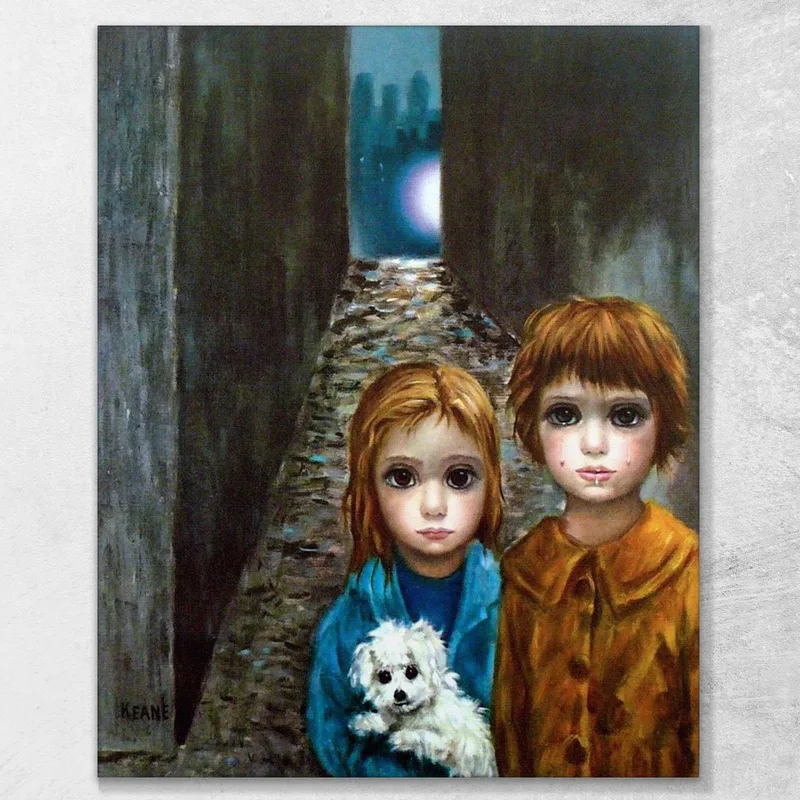 Walter Keane Dos Niños Con Perro Blanco Margaret Keane