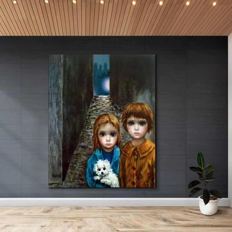 Walter Keane Dos Niños Con Perro Blanco Margaret Keane