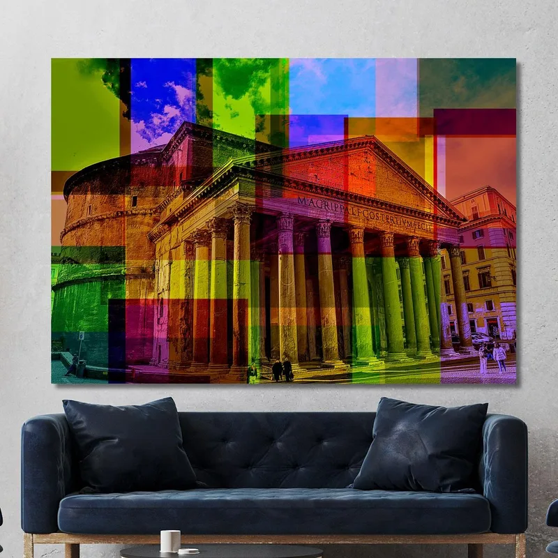 Abstract Painting Rome Colors On The Pantheon