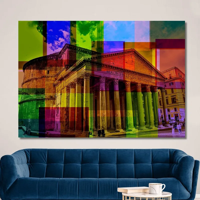 Abstract Painting Rome Colors On The Pantheon