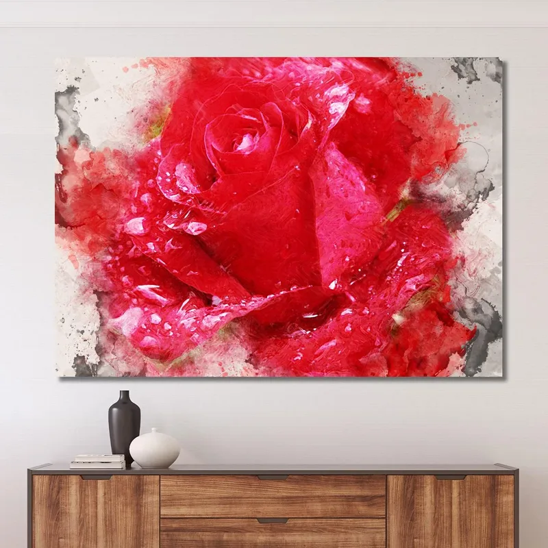 Abstract Painting Lonely Rose