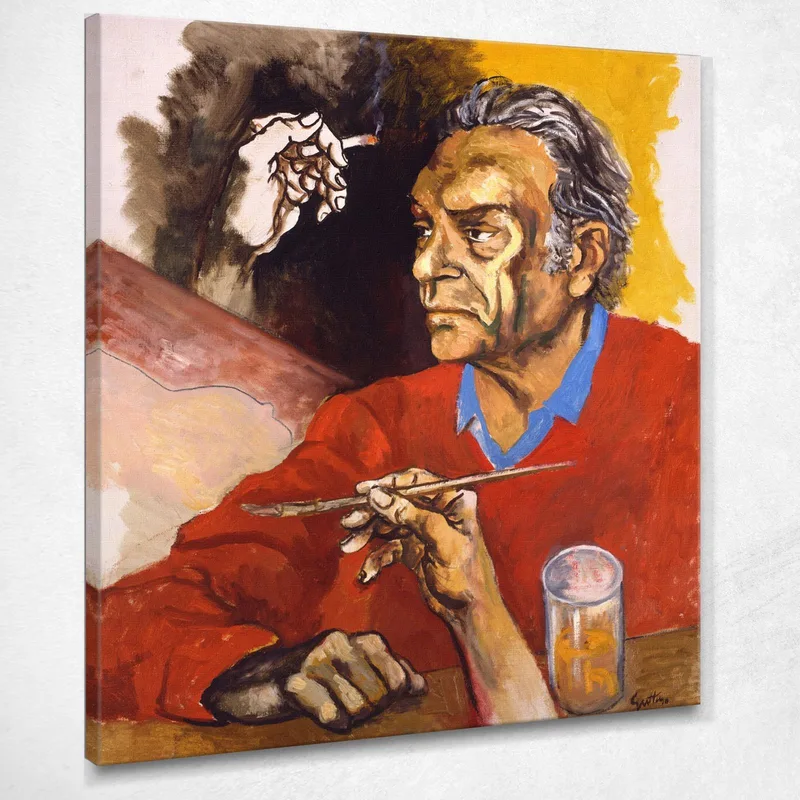 Autoritratto Renato Guttuso quadro stampa su tela