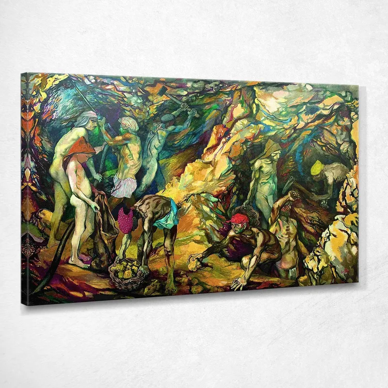 Miniere Di Zolfo Renato Guttuso quadro stampa su tela
