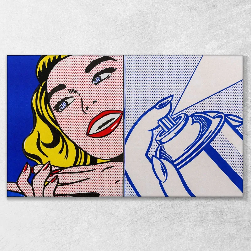 Chica Y Lata De Aerosol Roy Lichtenstein