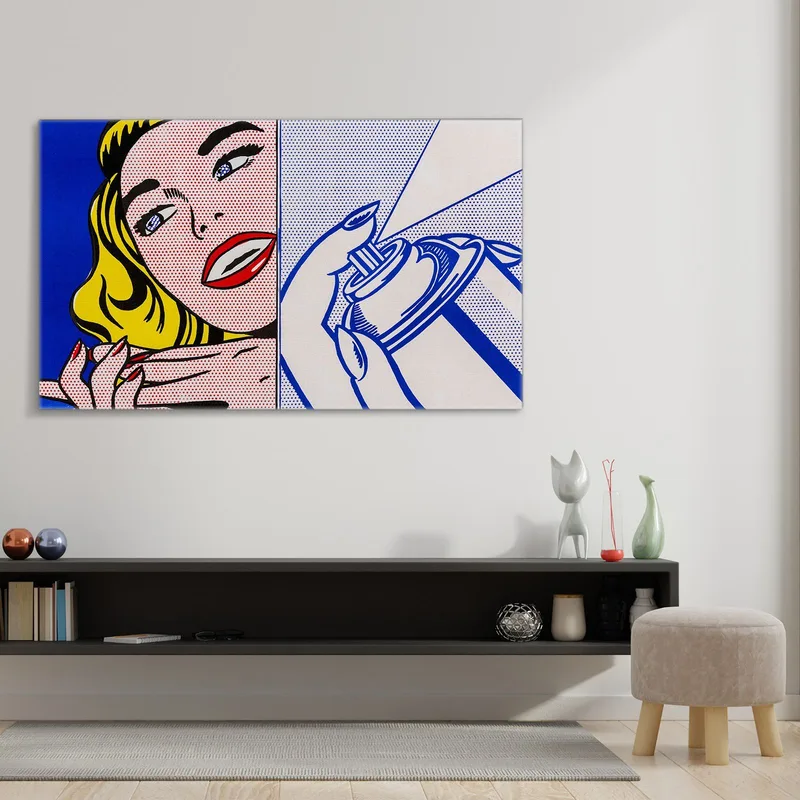 Chica Y Lata De Aerosol Roy Lichtenstein