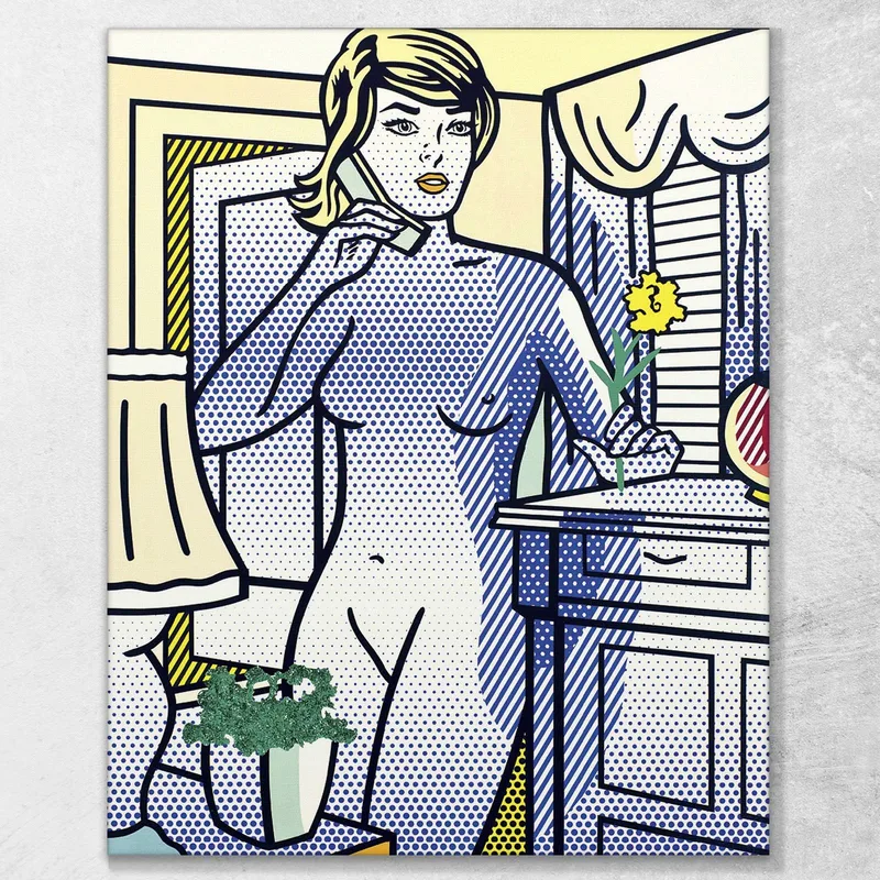 Desnudo Con Flor Amarilla Roy Lichtenstein