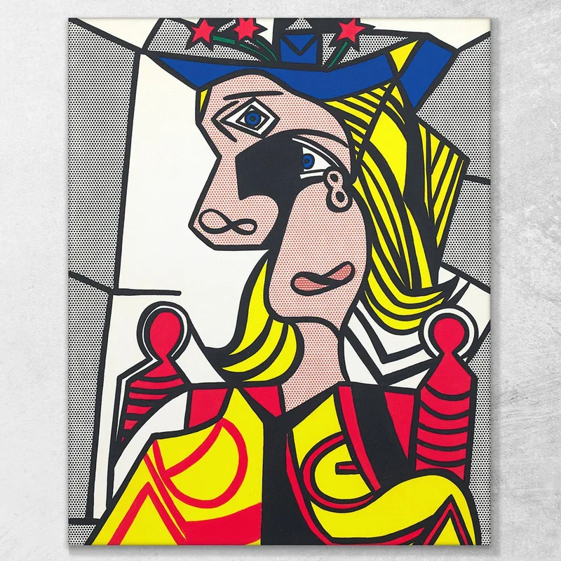 Mujer Con Sombrero De Flores Roy Lichtenstein