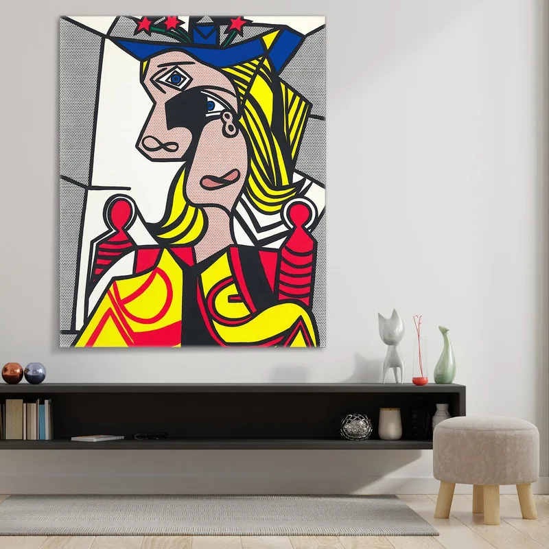Mujer Con Sombrero De Flores Roy Lichtenstein