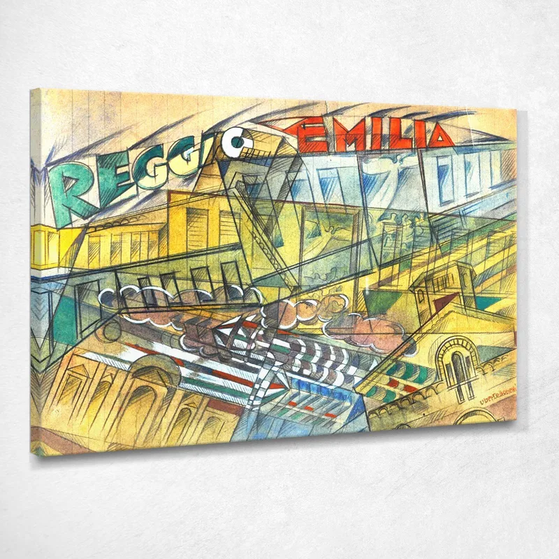 Reggio Emilia Uberto Bonetti quadro stampa su tela