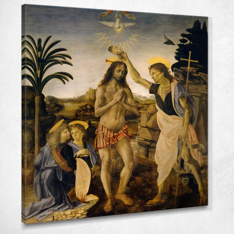 The Baptism Of Christ Leonardo Da Vinci canvas print