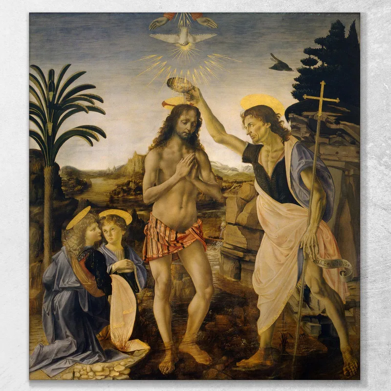 The Baptism Of Christ Leonardo Da Vinci
