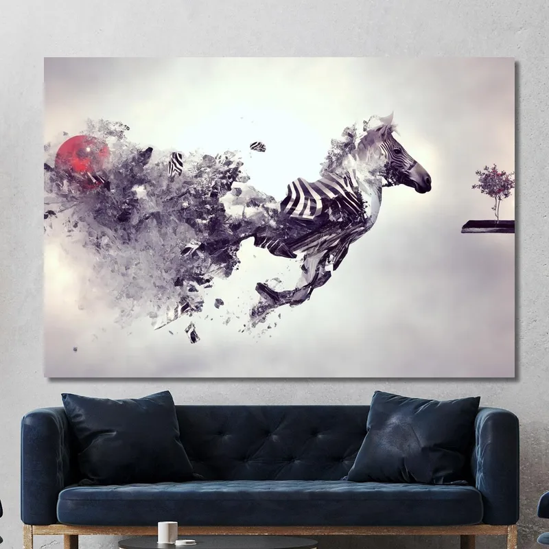 Original Abstract Dynamic Effect Zebra Painting