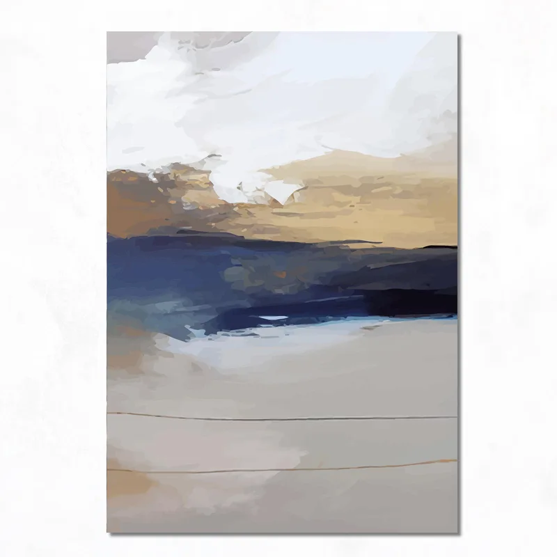 Horizonte abstracto costero cuadro en lienzo