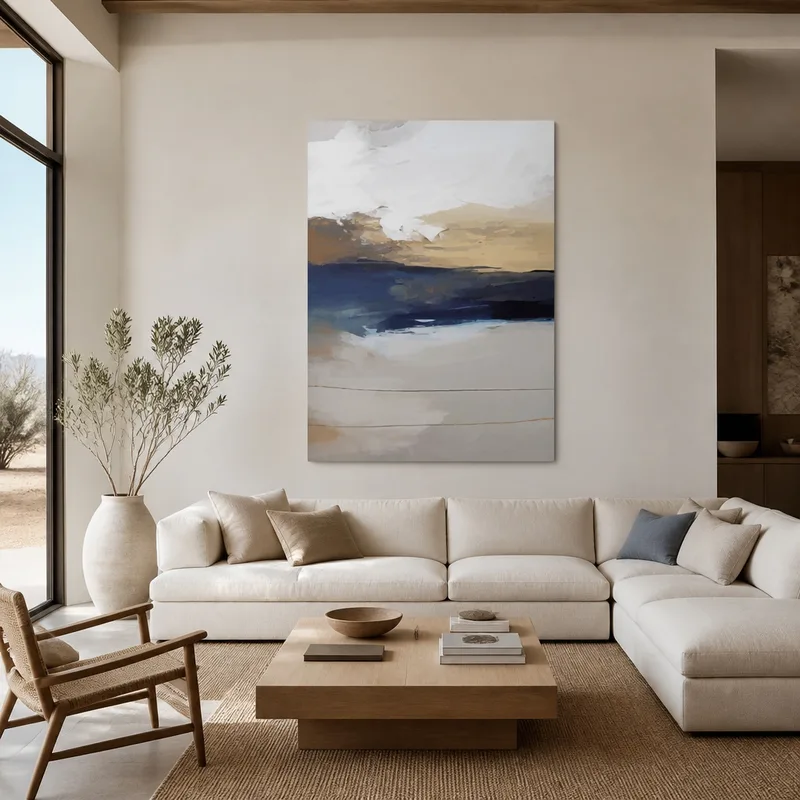 Horizonte abstracto costero cuadro en lienzo