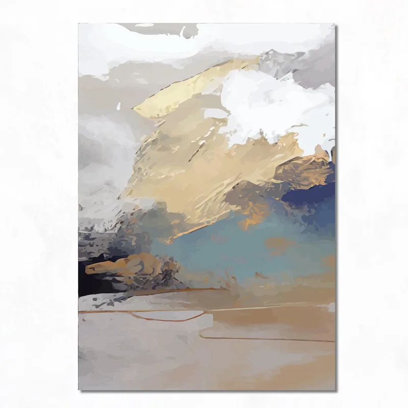 Impresion en lienzo paisaje abstracto dorado