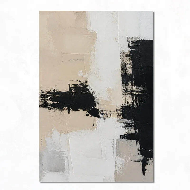 Impression sur toile composition abstraite noir et blanc