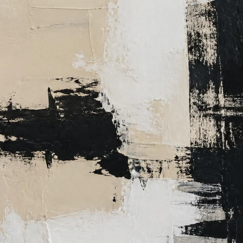 Impression sur toile composition abstraite noir et blanc