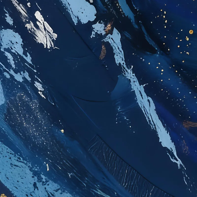 Quadro su tela onde astratte blu e oro