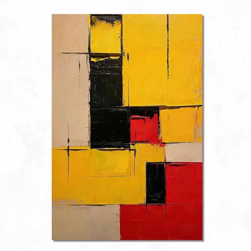 Blocchi Colorati Geometrici Audaci quadro canvas