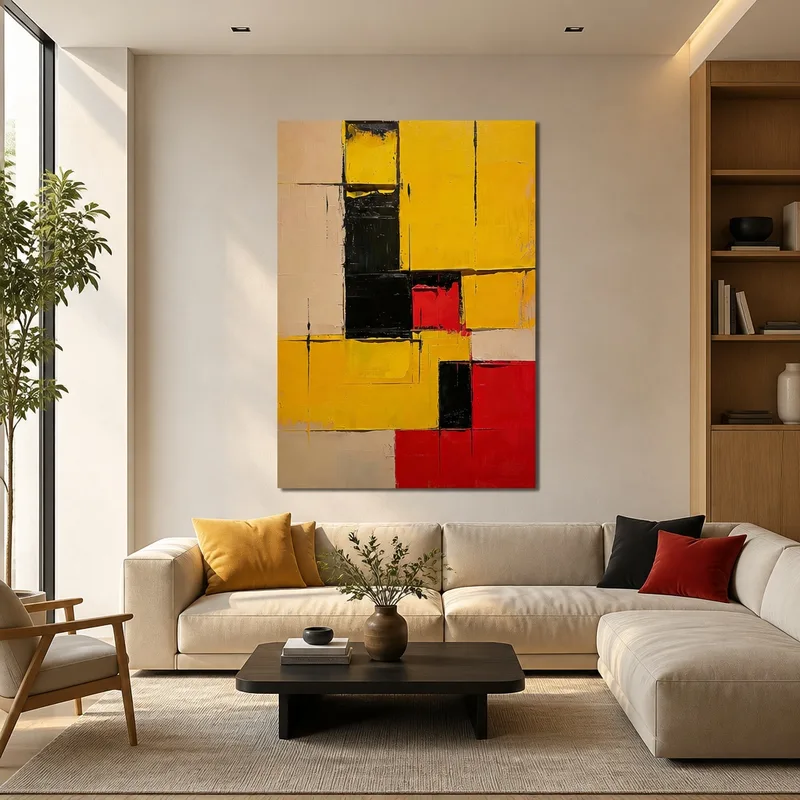 Blocchi Colorati Geometrici Audaci quadro canvas