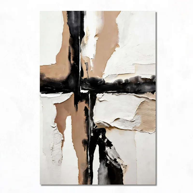 Schwarze und Weiße Abstrakte Textur modernes wandbild