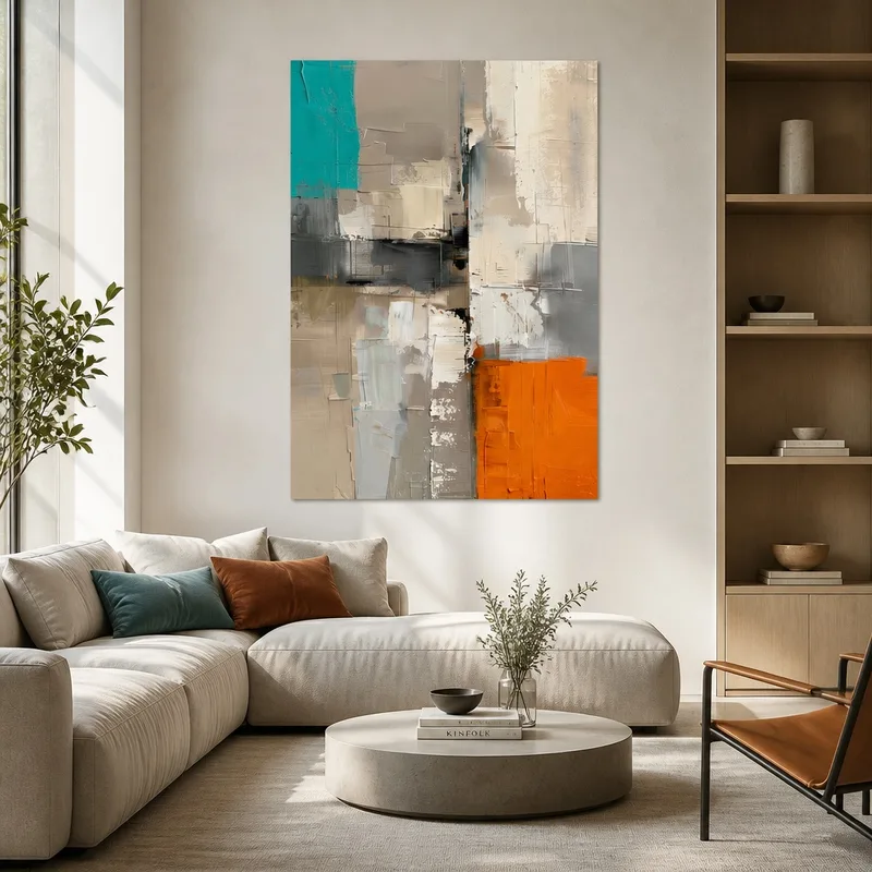Canvas wall art abstract earth tones composition