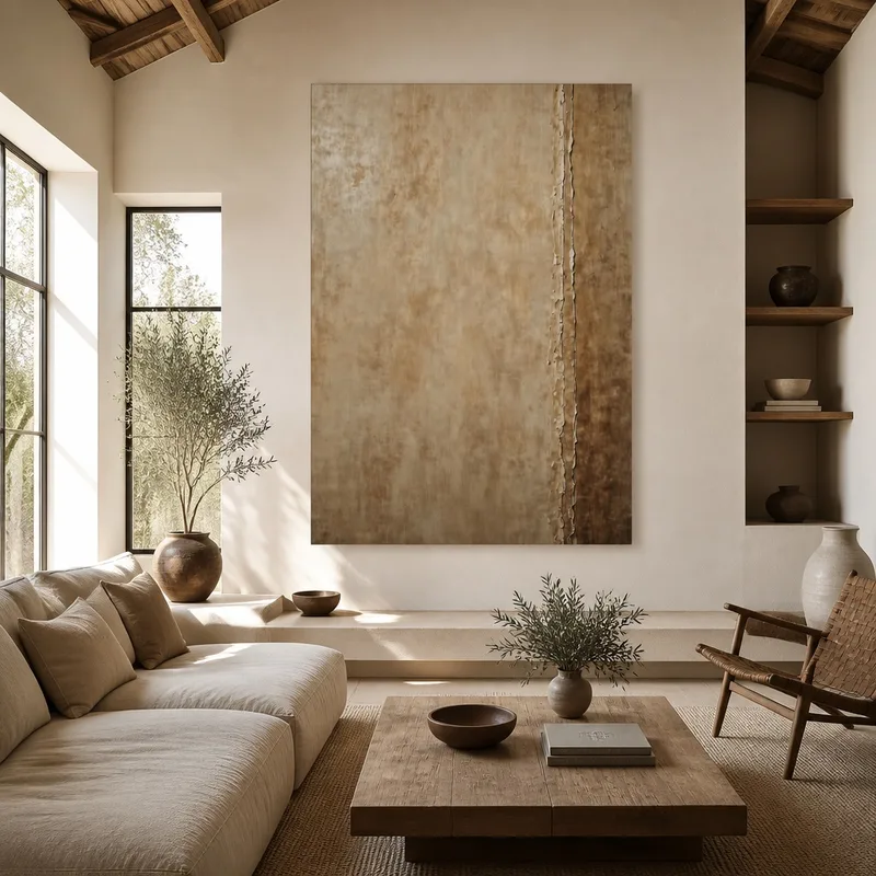 Astratto Beige Testurizzato quadro canvas