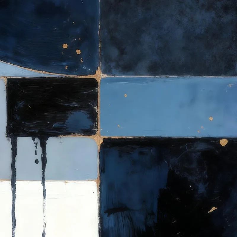 Abstracto geométrico azul marino cuadro moderno