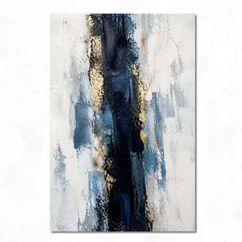 Strati Astratti Blu e Oro stampa su tela