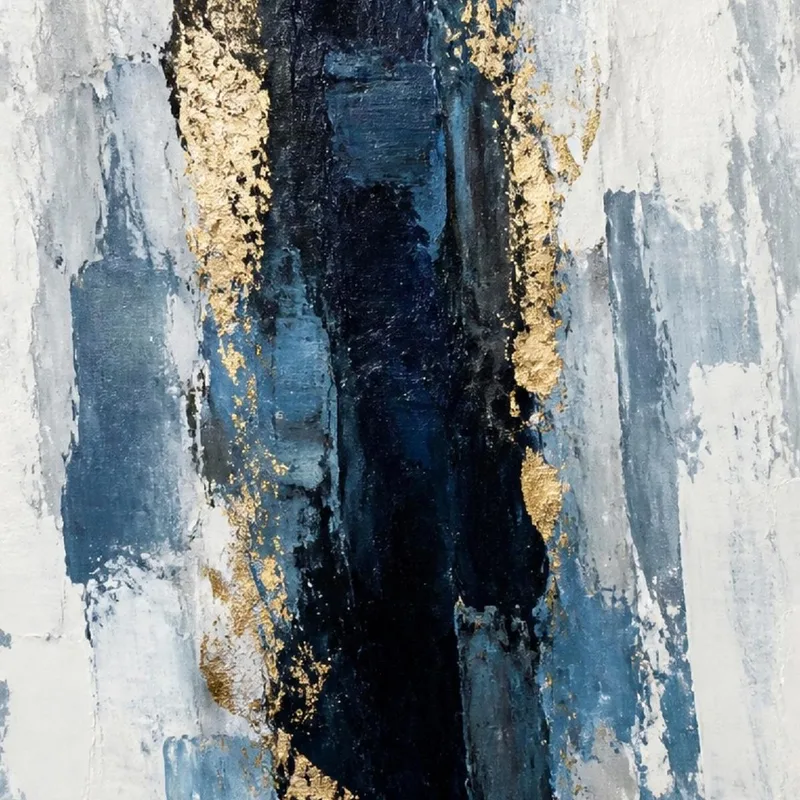 Strati Astratti Blu e Oro stampa su tela