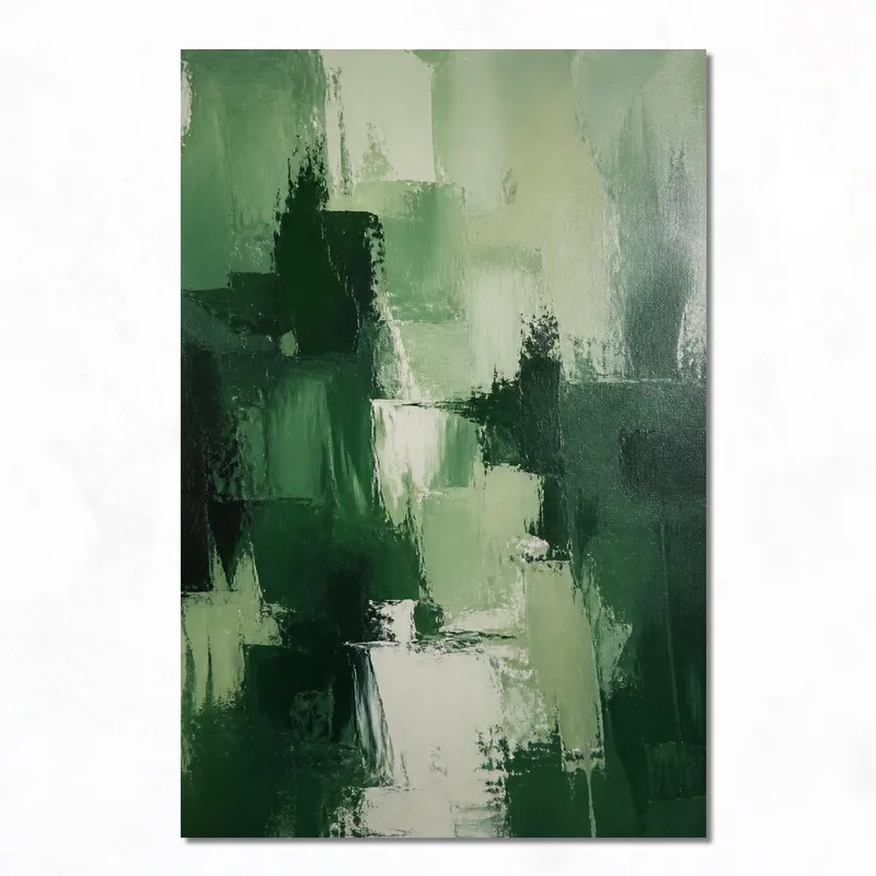 Composition Abstraite Verte tableau moderne