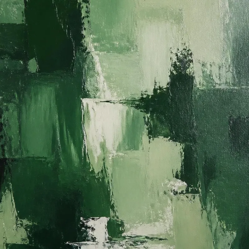 Composition Abstraite Verte tableau moderne