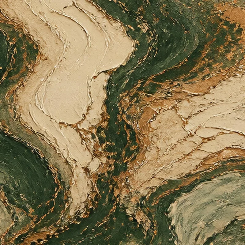 Quadro su tela onde astratte terrose