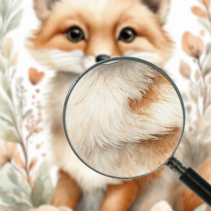 Gemälde Für Kinder Schlafzimmerdekoration Niedliche Tierporträts Fuchs Mit Blumen