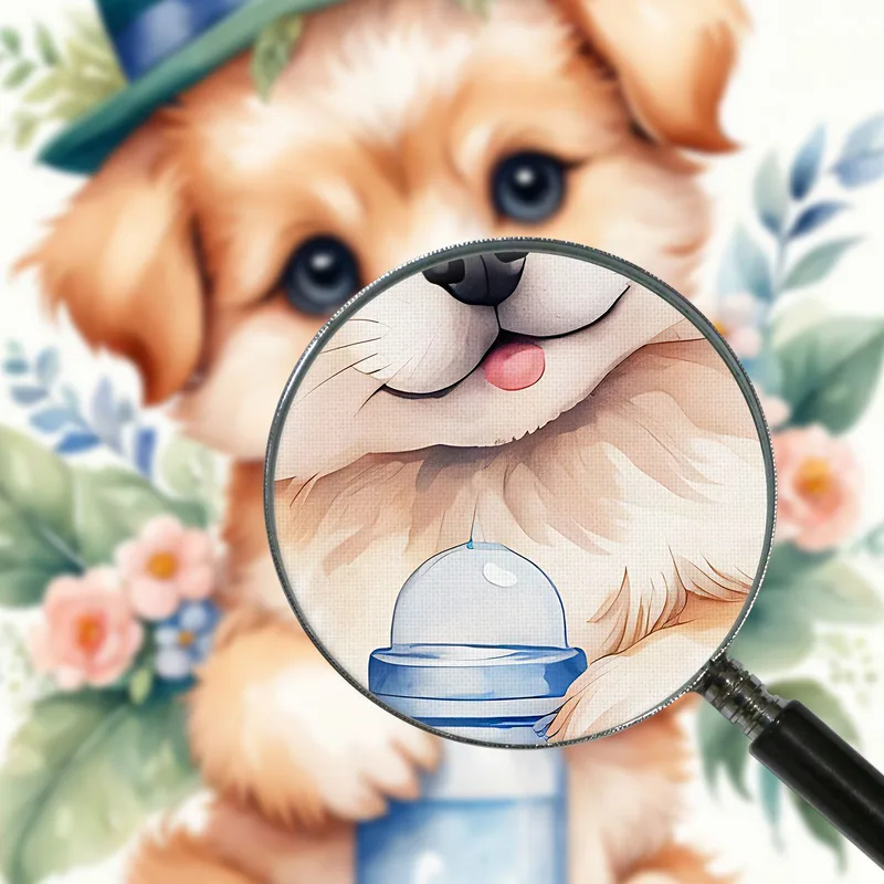 Quadro Per Cameretta Bimba, Cagnolino Con Cappello E Biberon