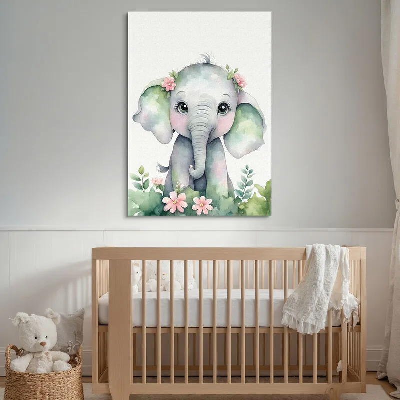 Peinture Pour Chambre De Bébé Bébé Éléphant En Style Aquarelle