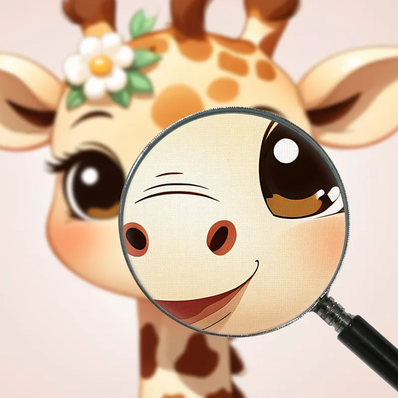 Tableau Décoratif Pour Chambre D'Enfant Jolie Girafe Avec Détail Floral