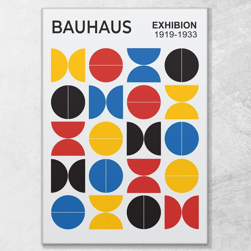 Quadro Scuola Bauhaus, Forme Geometriche Colorate Bauhaus Style