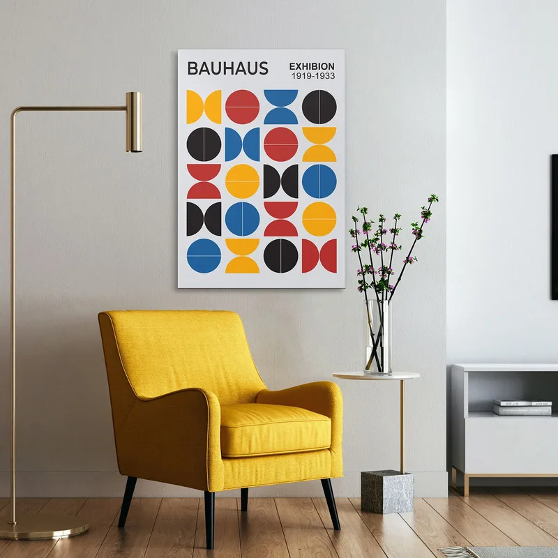 Quadro Scuola Bauhaus, Forme Geometriche Colorate Bauhaus Style