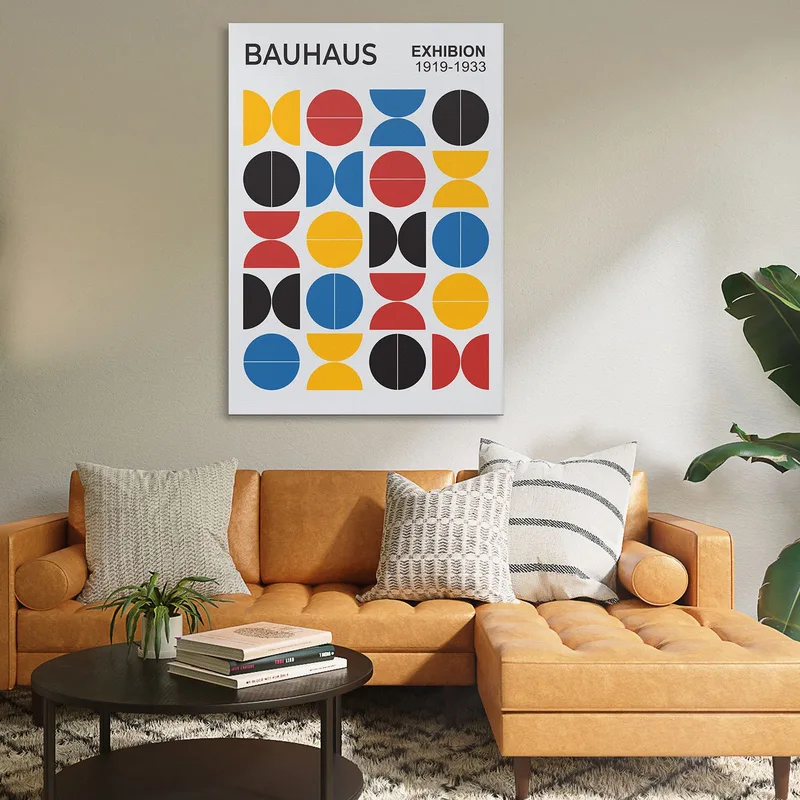 Quadro Scuola Bauhaus, Forme Geometriche Colorate Bauhaus Style