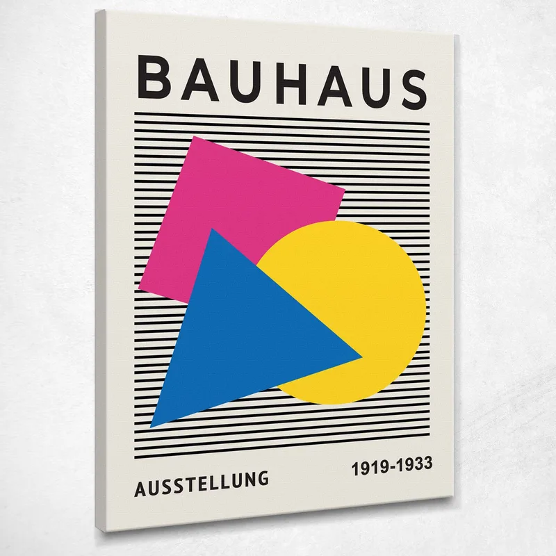 Bauhaus Painting Vibrant Geometric Shapes Bauhaus Style canvas print