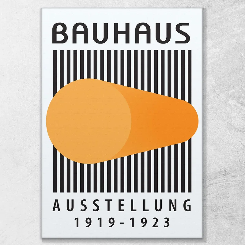 Quadro Bauhaus Cilindro Arancione Astratto Bauhaus Style