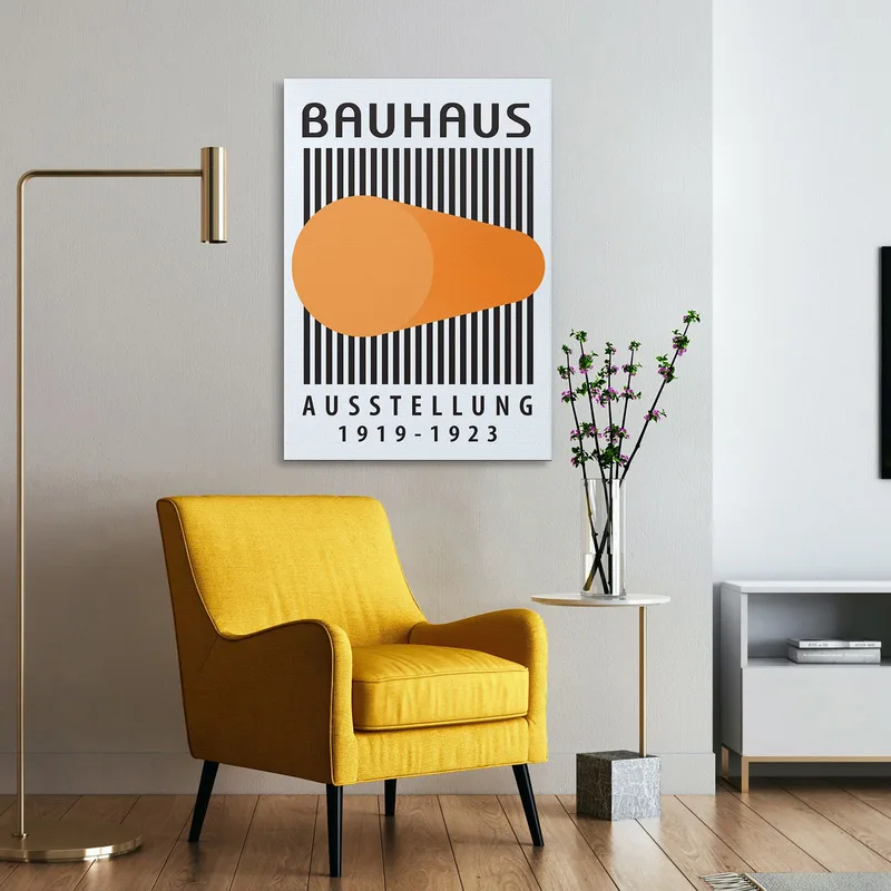 Quadro Bauhaus Cilindro Arancione Astratto Bauhaus Style