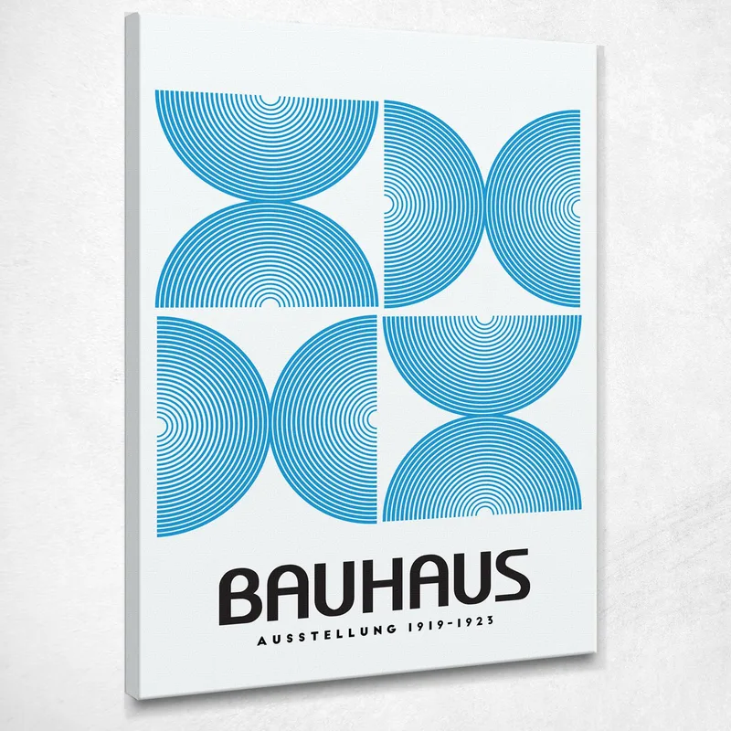 Bauhaus Painting Geometric Circular Structure Blue Bauhaus Style canvas print