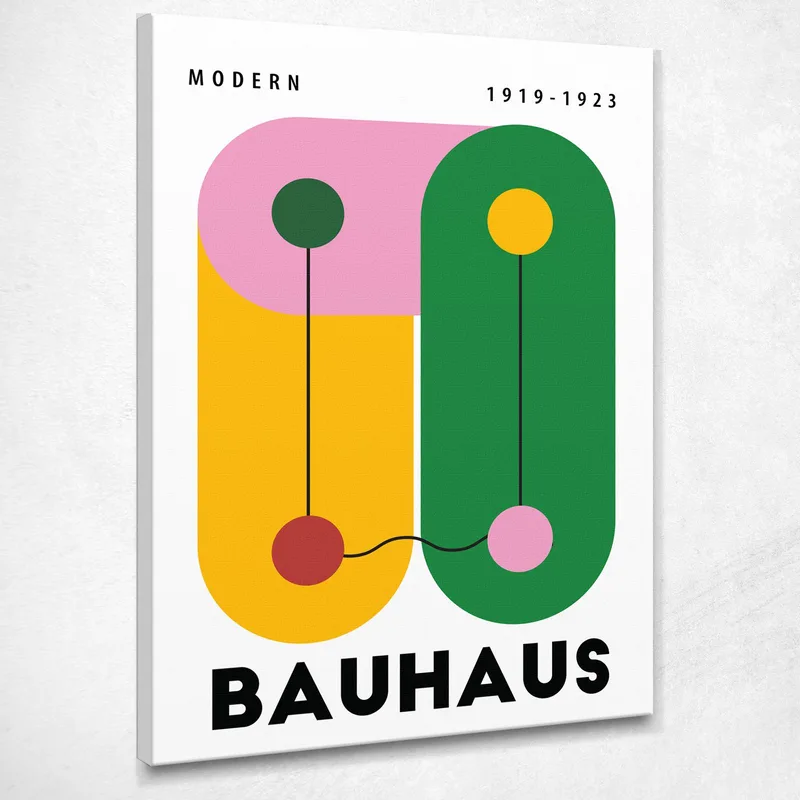 Bauhaus Painting Connected Elements In Bright Shades Bauhaus Style canvas print
