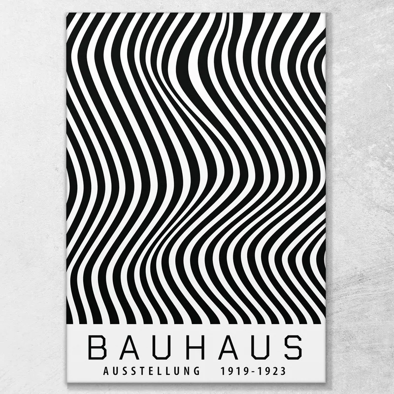 Quadro Bauhaus Onde Ipnotiche Monocromatiche Bauhaus Style