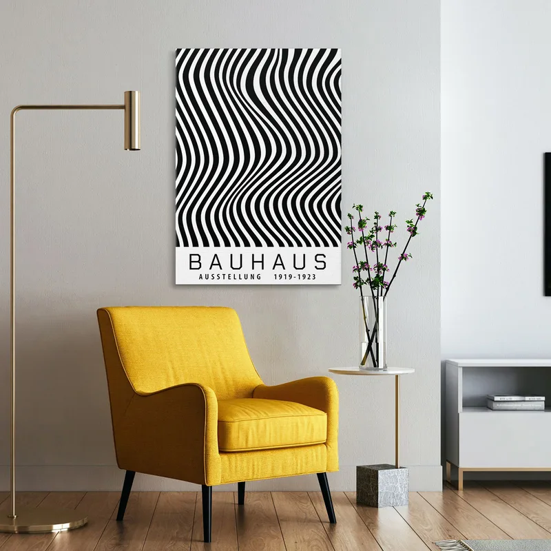 Quadro Bauhaus Onde Ipnotiche Monocromatiche Bauhaus Style